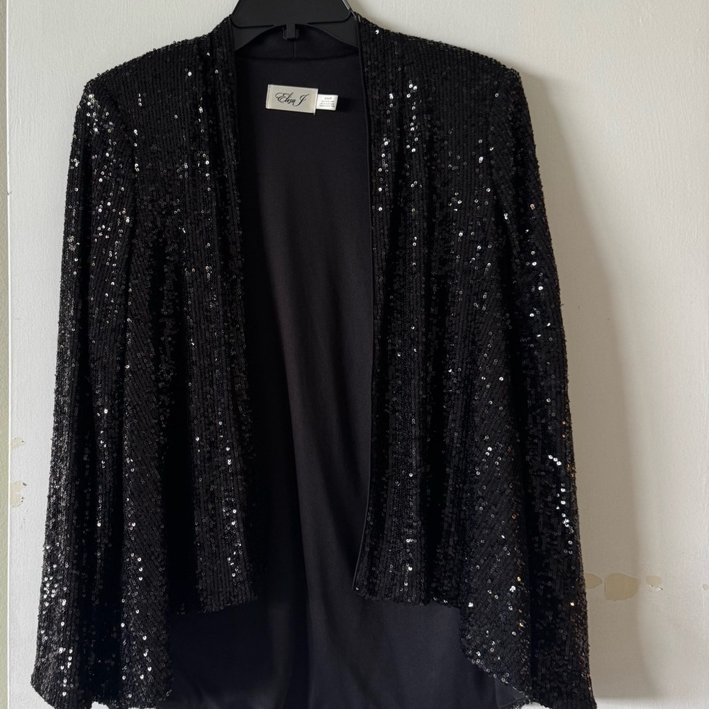 Eliza J Black Sequin Jacket